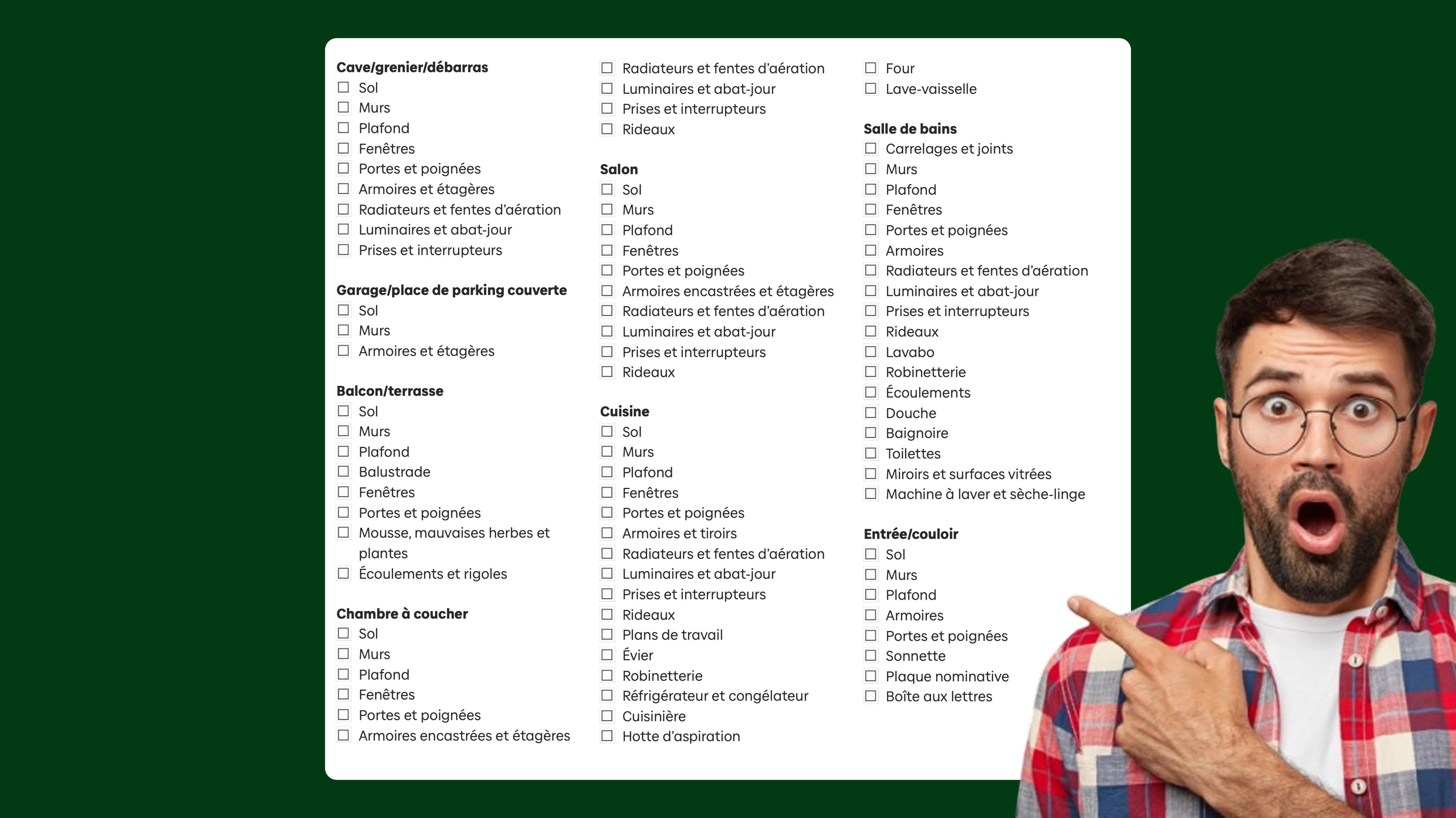 Checklist nettoyage fin de bail