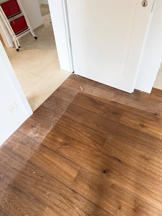 Chantier encrassé avant nettoyage de fin de travaux